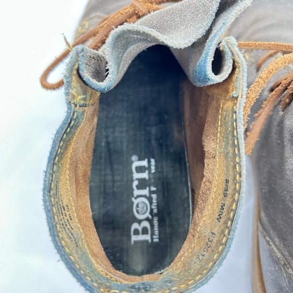 Born Women's Temple II Boot Lace Up Gray and Brown Suede Distressed Bootie SZ 8 - Picture 10 of 14